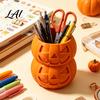 Decorative Holiday Container 3D Printed Double Pumpkin Pen Holder Stacked Desktop Organizer Shaped Organizer Halloween Stationery Storage