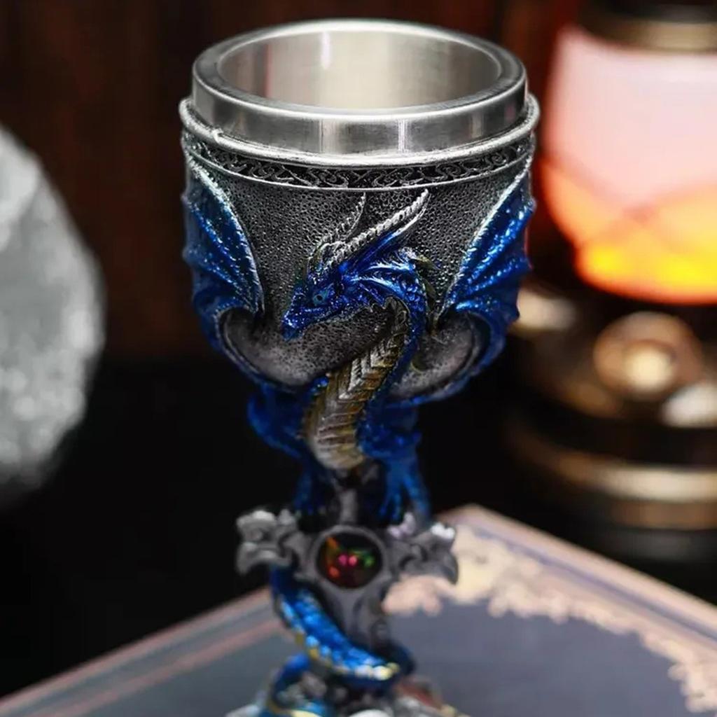 Evil Dragon Red Wine Glass Stainless Steel Wine Glass  Dragon Tall Glasses