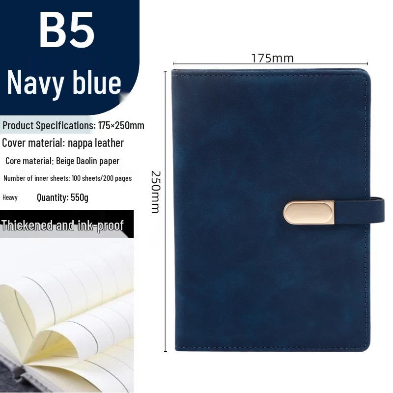 Business Notebook with Metal Buckle - Customizable Logo, Premium Conference Notepad Set