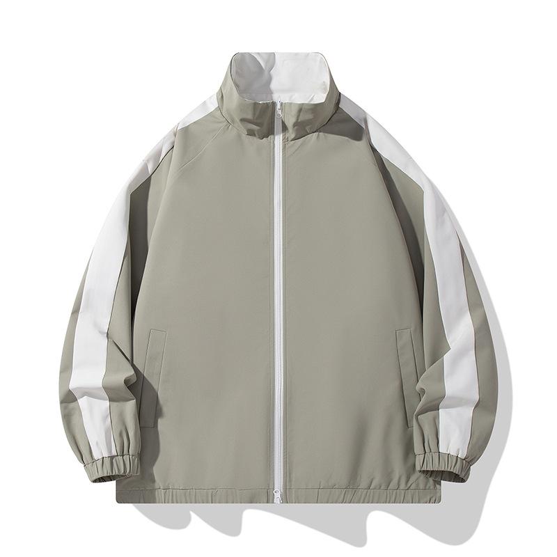 Jacket Men's Stand Collar Color Matching Spring New Casual Men's Tooling Outdoor Double-sided Wear.