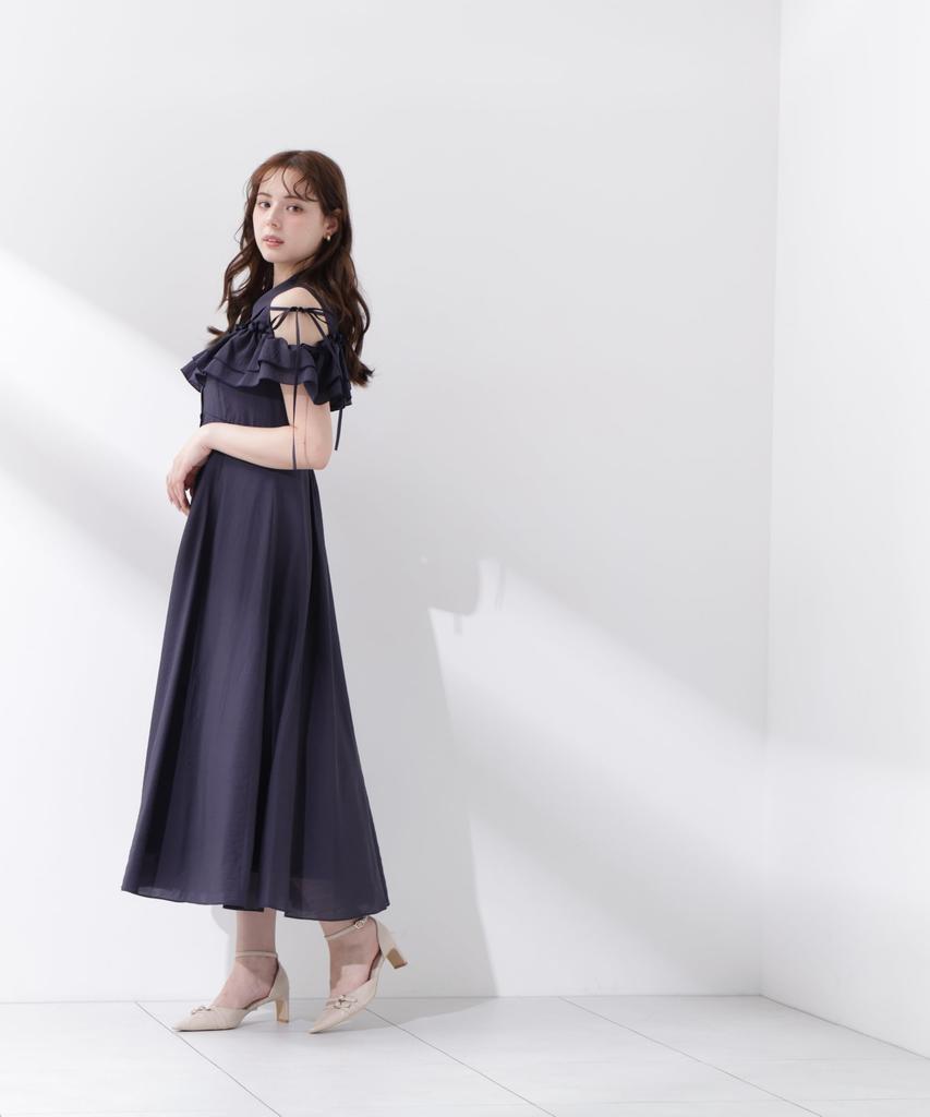 BODY Frill Shirt Dress [PROPOTION DRESSING] [Navy/M]