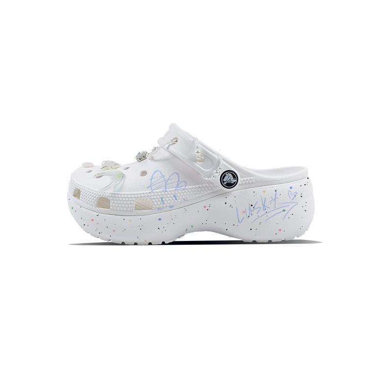

Crocs Classic Platform Clog EVA Galaxy Тапочки Классические Милые Градиентные Рисованные Мультяшные Преппи Пещерные Туфли Женские Белые 34-35 белый
