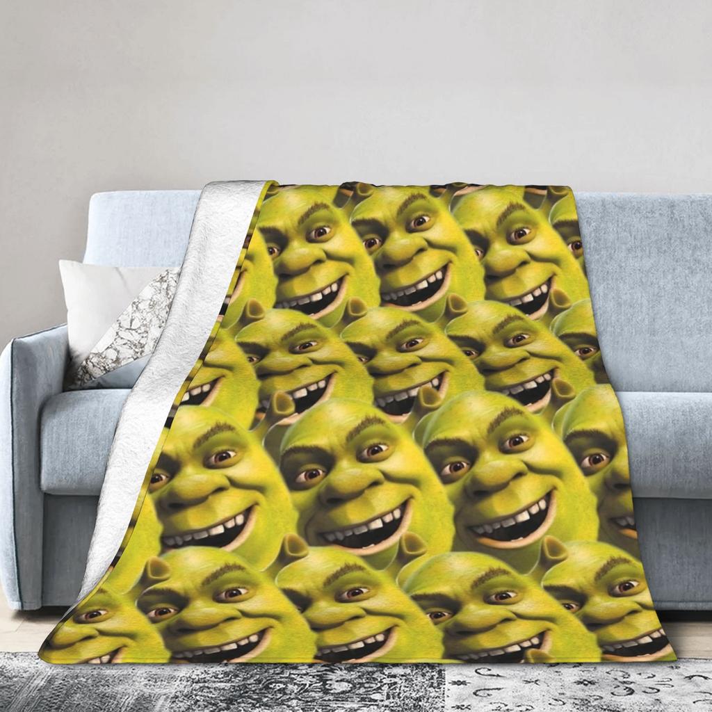 Funny  S-Shreks Pattern Blanket Cover  Plush Throw Blanket Summer Air Conditioning Decoration Ultra-Soft Warm Bedsprea,