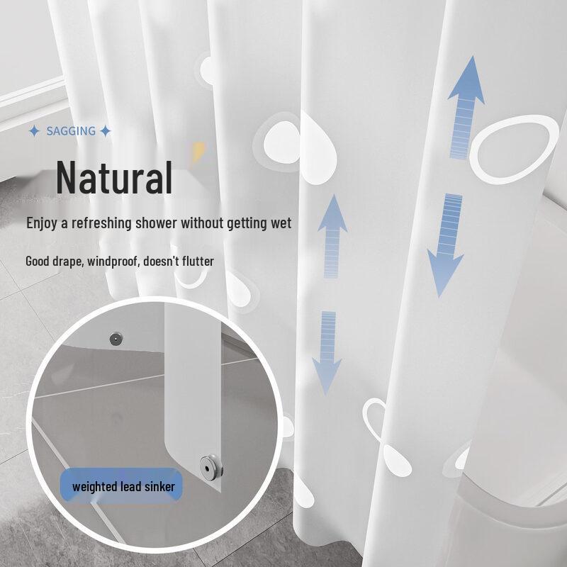 LIEI Punch-Free EVA Shower Curtain Set