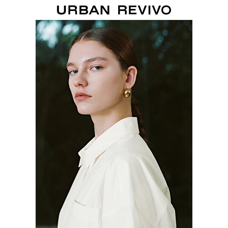 UR Women's Elegant Lapel Collar Long Sleeve Dress