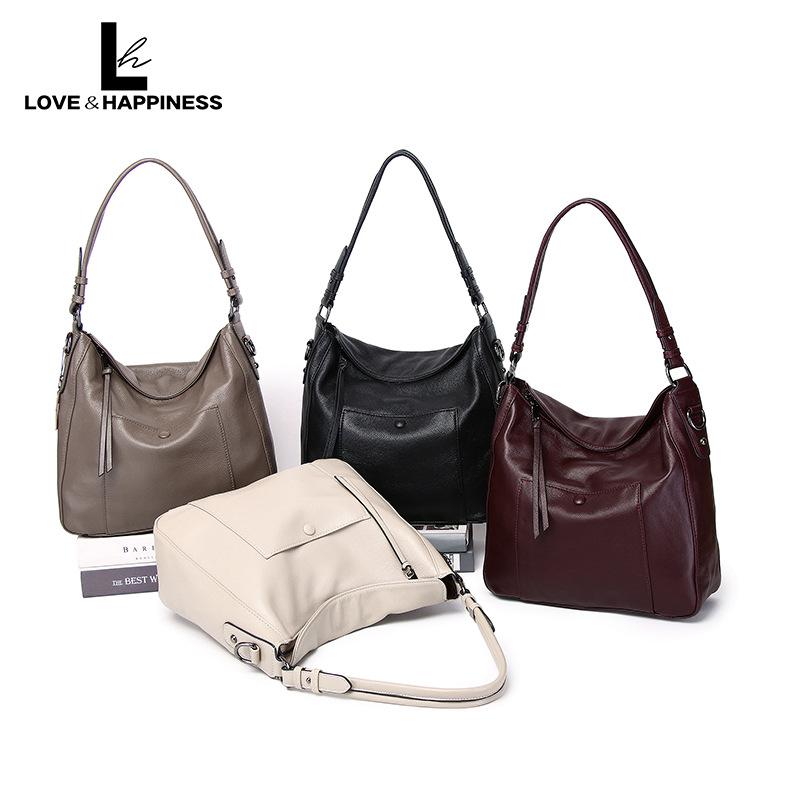 Women'S Bag Soft Leather Fine Grain Handbag Large Capacity Shoulder Messenger Bag Bag Bag