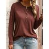 JPNTKY Women's Fashion Casual Solid Color Print Long Sleeve O-Neck Blouses & Shirts