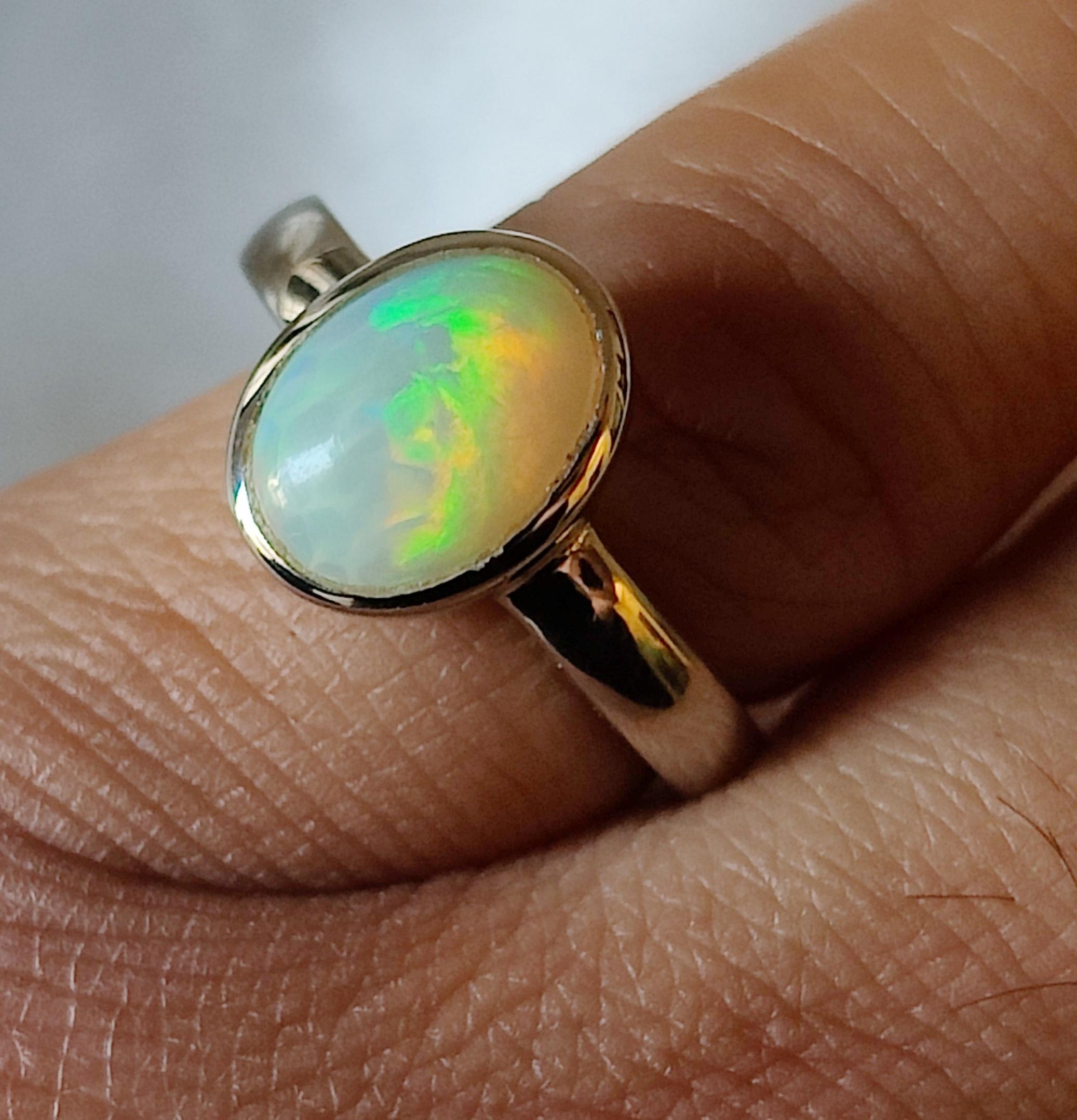 

Кольцо с натуральным белым опалом, эффектное кольцо, серебро 925 пробы, женское кольцо, подарок для нее, драгоценный камень опал овальной формы, украшения ручной работы 8