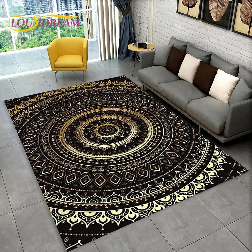 Bohemia Mandala Geometric Area Rug,Carpet Rug for Home Living Room Bedroom Sofa Doormat Kitchen Decor,Kid Non-slip Floor Mats