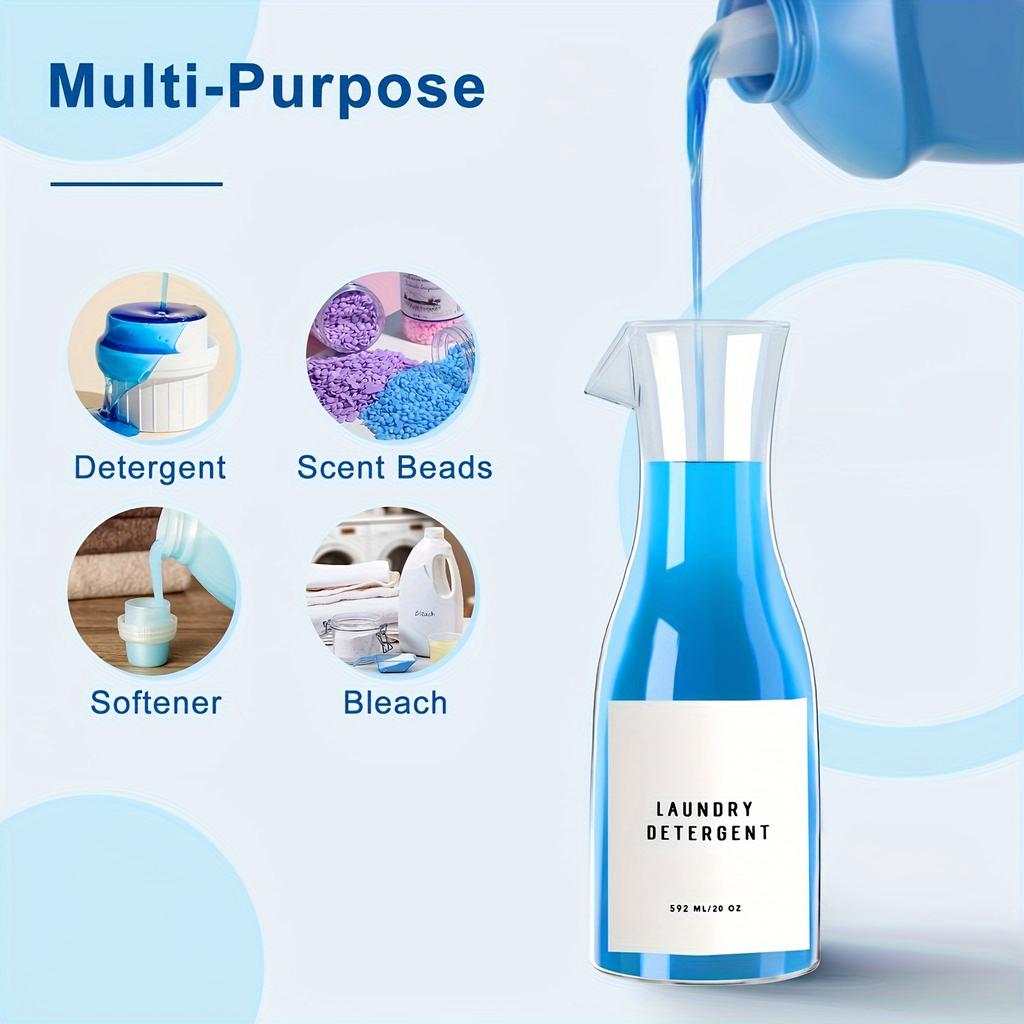 2pcs 20OZ Laundry Detergent Dispenser Liquid Laundry Detergent Holder Container Organizer, Laundry Soap Dispenser Storage Box