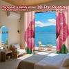 2D FLAT PRINTING 2pcs Curtains (Without Rod) Floral Elegance in Bloom Ramadan Festival Fashion Curtains Versatile Polyester