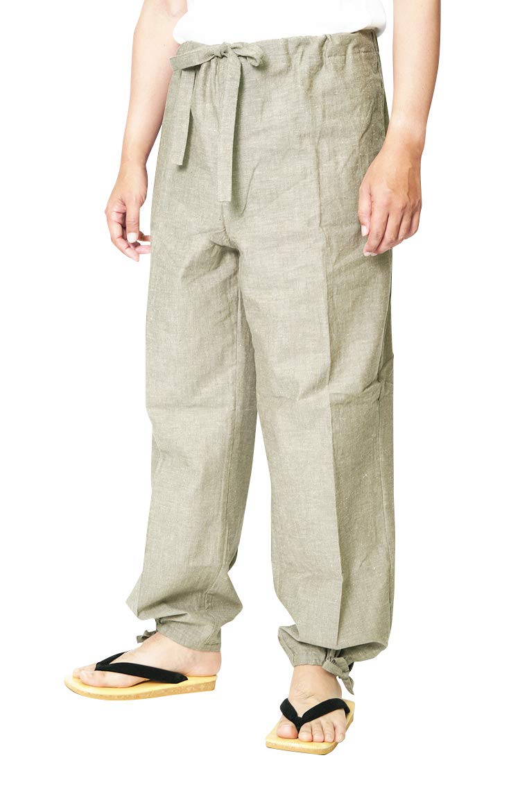 

and Japanese specialty store Craftsmanship Samue pants blend cotton linen light [Samue Himeka] Yarn-dyed 45% 55% S/M/L/LL (M, green) блідо-зелений колір
