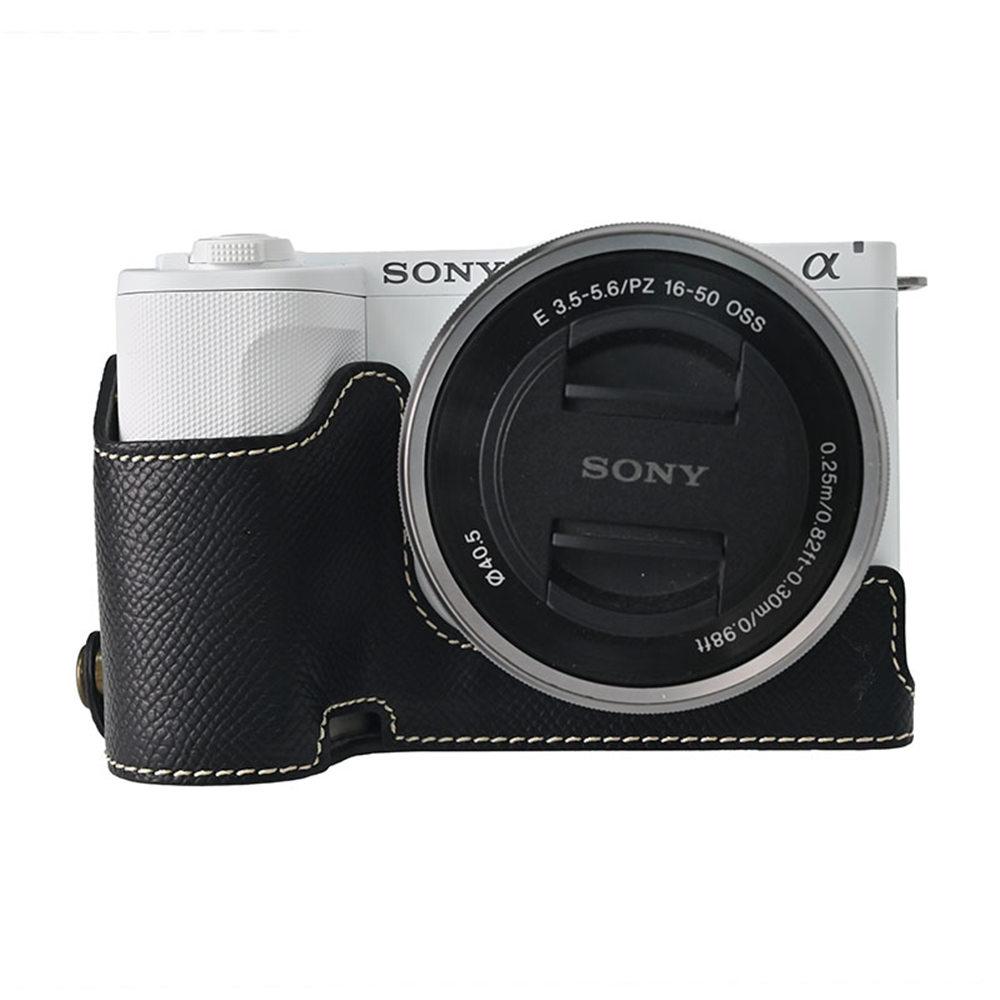 Custodia Borsa per Fotocamera in Ecopelle con Stampa Palmare ZVE10II per Sony ZVE10 Mark II M2 ZVE10II Copertura Apertura Batteria Con Cinturino
