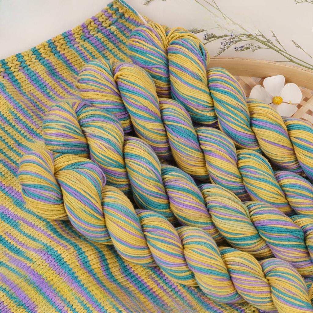 4balení bavlněné příze 200g (4x50g ) Prodyšná měkká tkaná příze na pletení háčkování smíšené barvy lehká na svetry příze