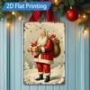 D FLAT Pc Metal Sign Vintage Santa Claus D Flat Print Metal Wall Art