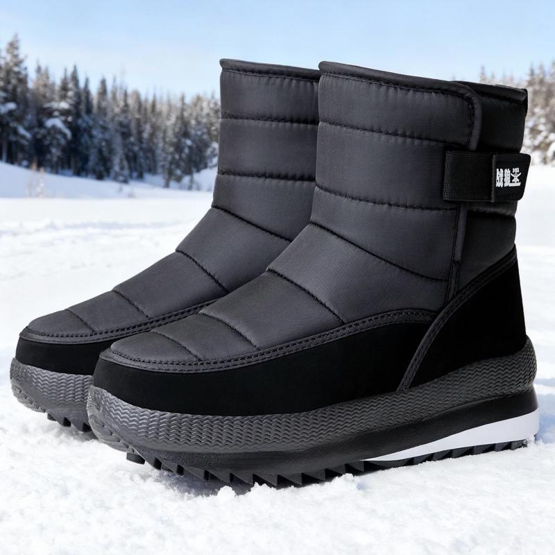 New Men's Winter Boots Warm Plush Snow Boots High Quality Waterproof High-Top Men's Ankle Shoe Outdoor Men Hiking Boots Sneaker