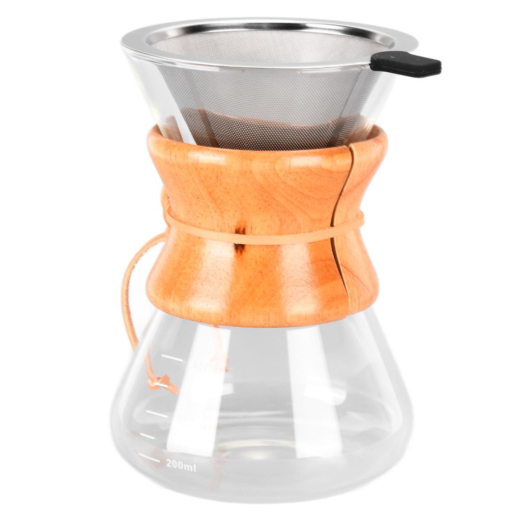 Dzbanek do kawy Szklany czajnik do kawy Ekspres do kawy do przelewu Prosty design i odporność na ciepło z