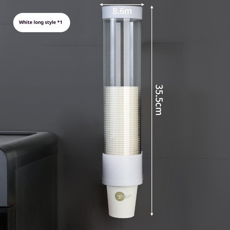 Одноразовый экстрактор стаканов Настенный диспенсер для одноразовых бумажных стаканов Пластиковый держатель для стаканов Диспенсер Автоматически выдает стакан белый