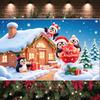 Winter Banner Joyful Vibes Christmas Decor Penguin Decoration Colorful Design Festive Decoration For Indoor Decoration Holiday