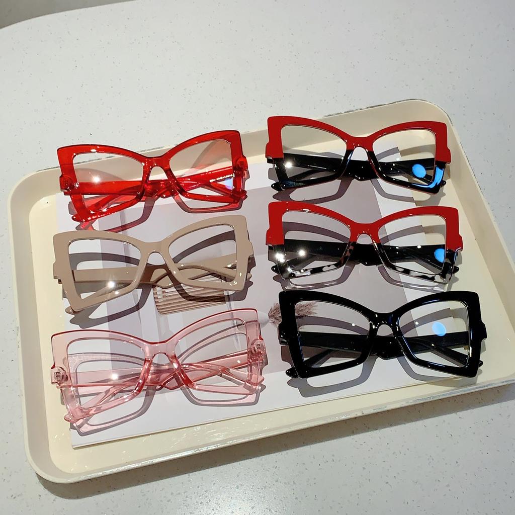 Oversize Vintage Glasses Frames Women Fashion Brand Design Butterfly Shape Eyeglasses Trendy New Non-prescription Eyewear