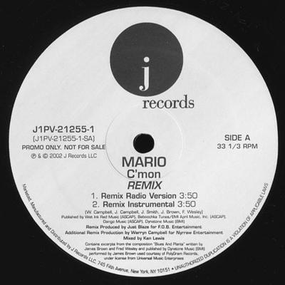 12inch Record MARIO - C'mon J1PV212551 J Records 2002 US Rap & Hip-Hop/R&B Used