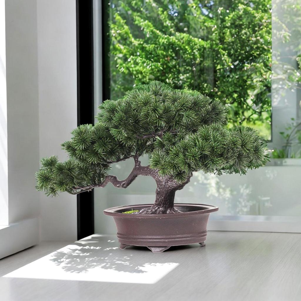 Albero Bonsai Artificiale Pianta in Vaso Decorazione Robusta da Scrivania Decorazione Multiuso per Terrazzo Davanzale