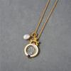 Vintage Heavy Industry Creates Double-Sided Embossed Sun God Apollo Ancient Coin Natural Pearl Pendant Necklace