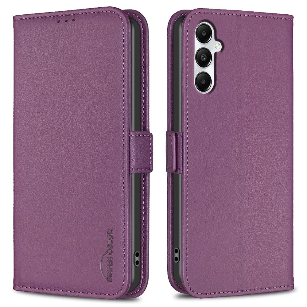 

BINFEN COLOR BF31 For Samsung Galaxy A05s 4G Case with Wallet Stand PU Leather Flip Phone Cover Dark Purple