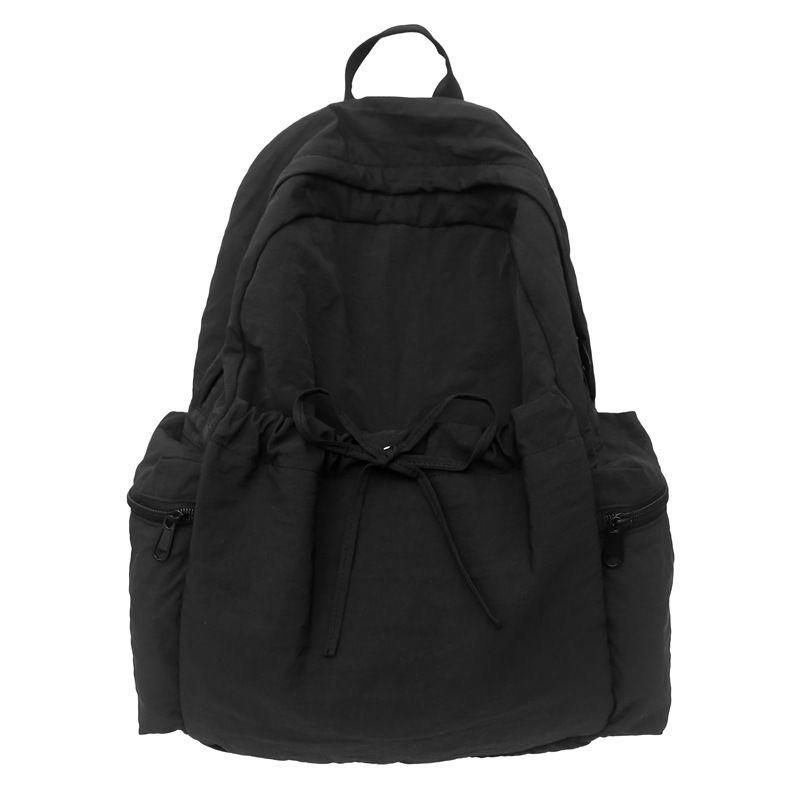 Schoolbag Korean Version Ins Solid Color Sweet Bow Backpack Women's Large Capacity Fashion Versatile Student Schoolbag Commuter Backpack