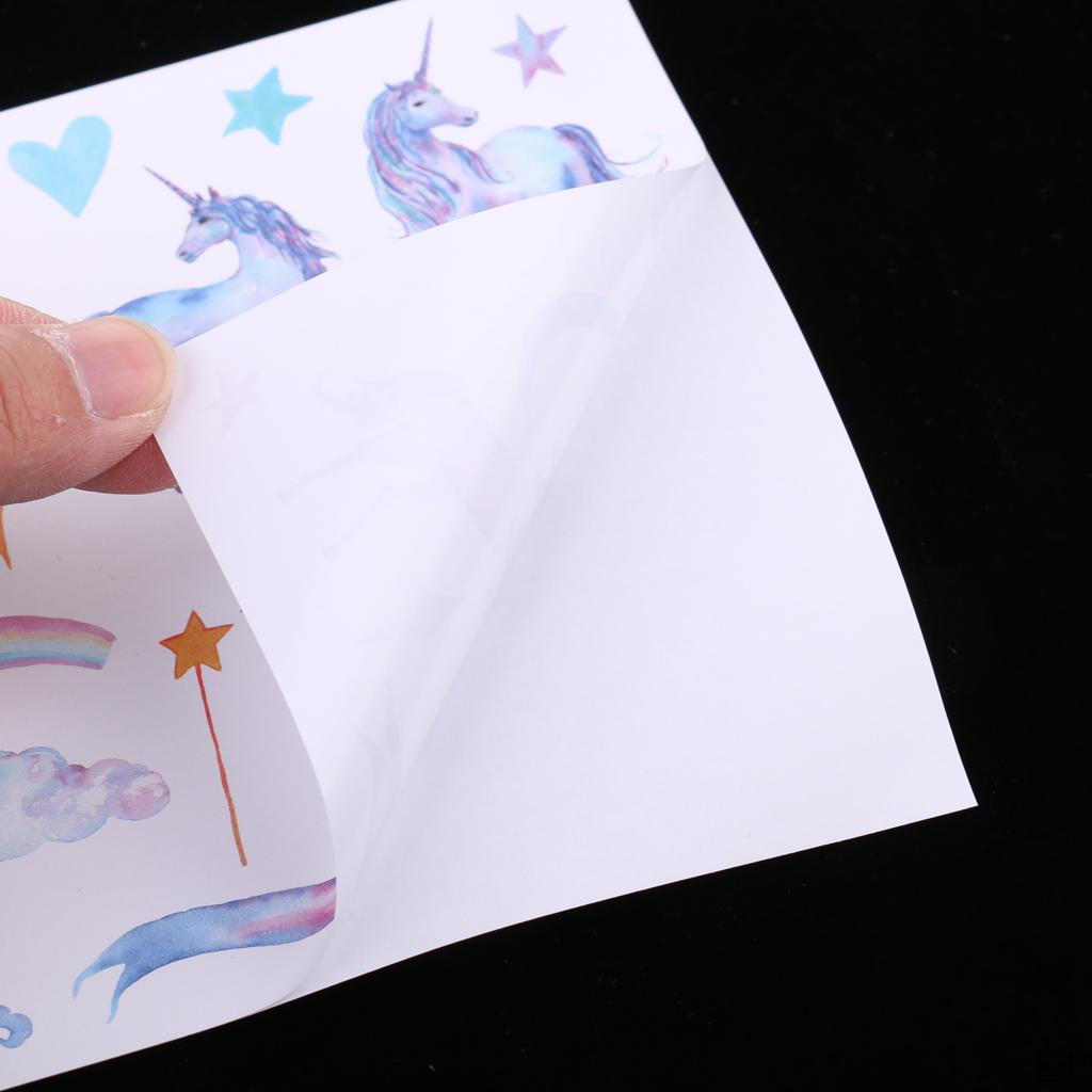 10 Sheets Watercolor Painting Magical Unicorn Stickers Scrapbook Craft 1