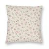 Federa Cuscino Quadrata Rosa Floreale Coquette Poliestere Lino Velluto Fantasia Zip Decorata Federa Cuscino Copricuscino da Letto 18"