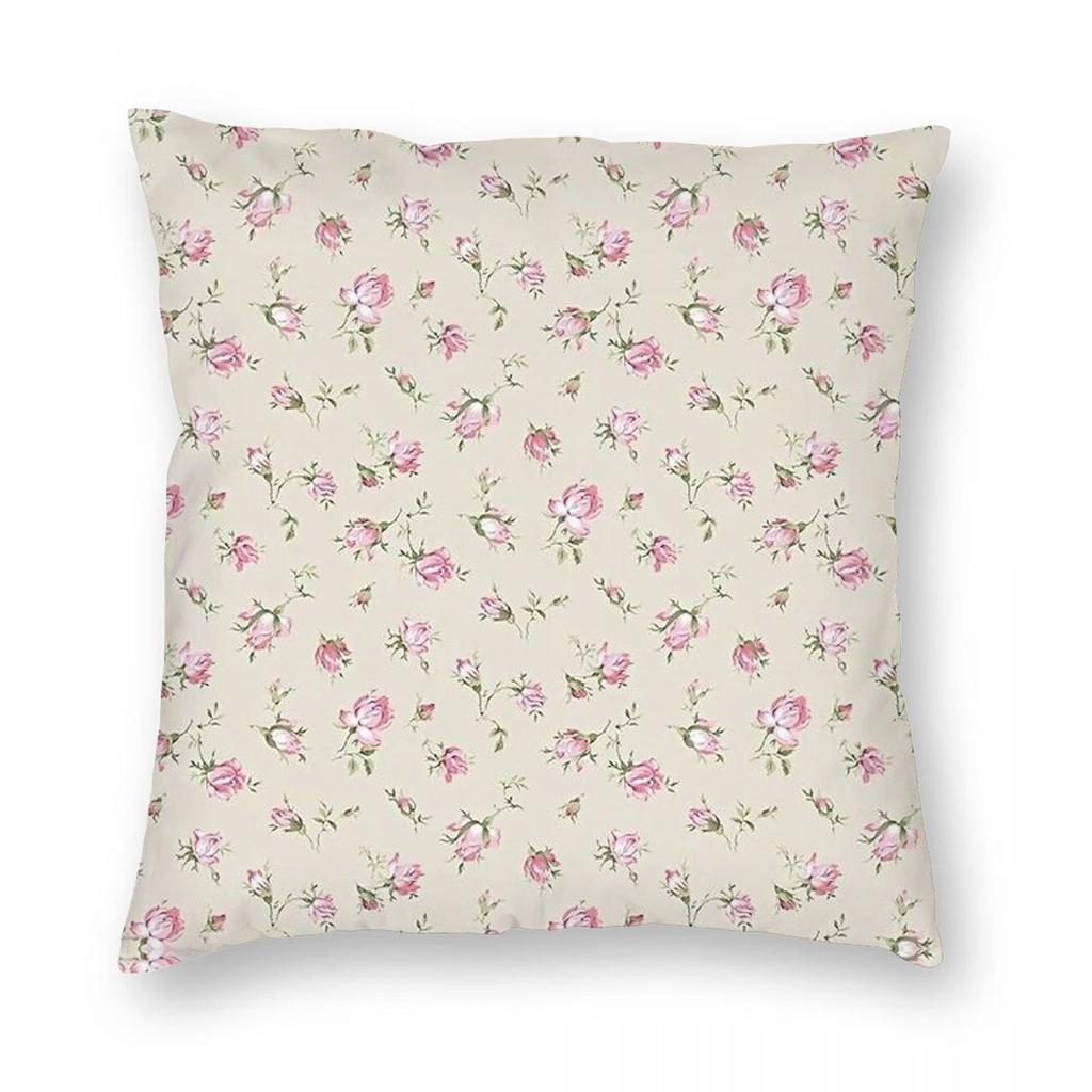 Federa Cuscino Quadrata Rosa Floreale Coquette Poliestere Lino Velluto Fantasia Zip Decorata Federa Cuscino Copricuscino da Letto 18"