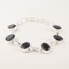 Sällsynt Svart Onyx Ädelsten 925 Sterling Silver Smycke Kedja Armband 9" För Flickor RB-6-