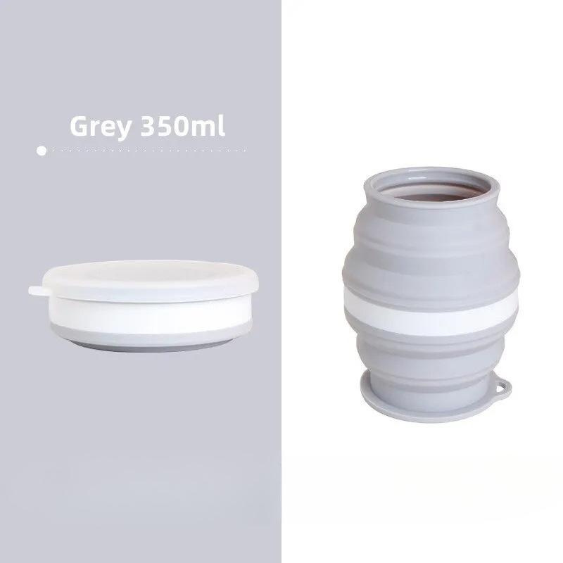 Portable Silicone Foldable Cup Lanyard Heat With Cups Lid Collapsible Resistant Folding Storage Travel Mug For Hot Water