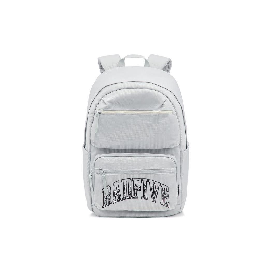Li Ning Badfive Basketball Series Sports Casual Zipper Adjustable Shoulder Strap Backpack Unisex Backpack River-Stone-Grey ABST349-1 One Size