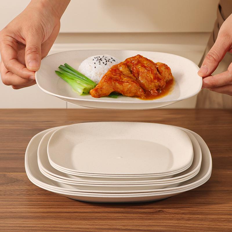 Large Round Disposable Dinner Plate - Thickened Rice Husk, Food-Grade, Ideal for Weddings & New Year Celebrations