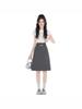 Elegant Gray High-End Midi Skirt: Women's Slim-Fit A-Line for Spring/Summer
