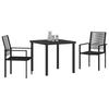 VidaXL Set de Salle à Manger de Jardin 3 Pièces noir Rattan PVC 3379163