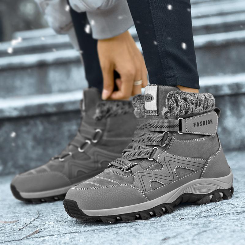 Mode Neue Übergröße Herren High Top Outdoor Baumwollschuhe Dicke Sohlen Bequem Rutschfest Verschleißfest Paar Wanderschuhe