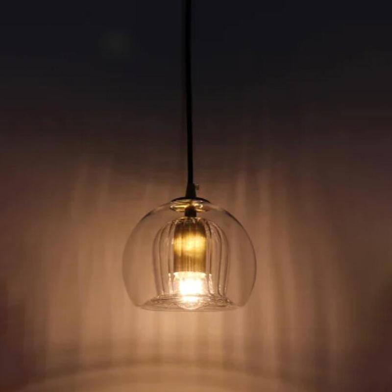 Nordic Luxus Restaurant Glas Anhänger Licht Einzigen Kopf Schlafzimmer Nacht Dekor Licht Bar Tisch Kleine Duplex Treppe Licht