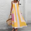 Women's Casual Seaside Resort Dress Color Block Patchwork Printed Sleeveless Dresses