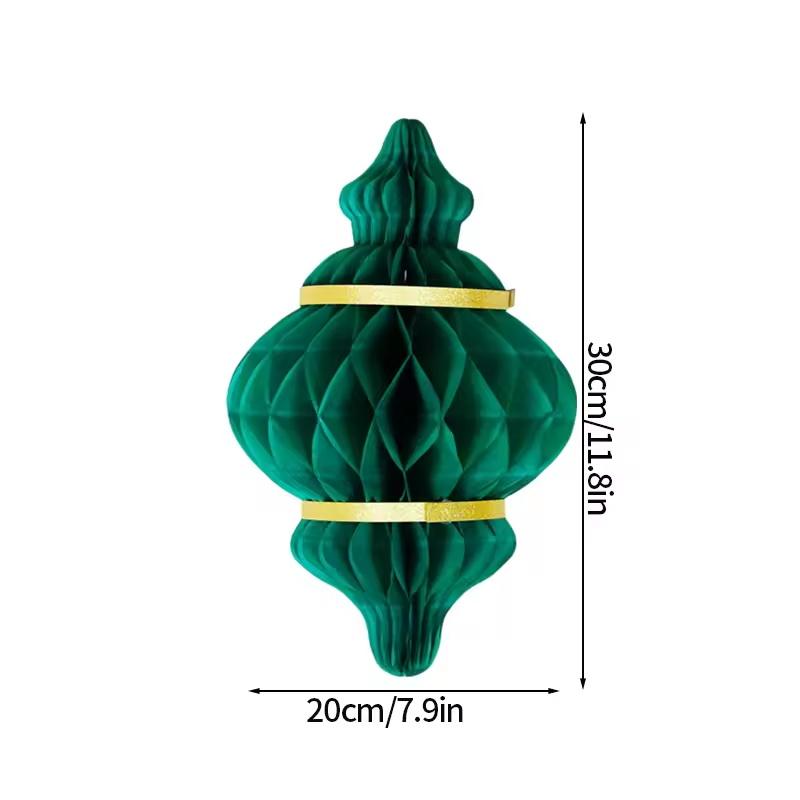 

Подвесные украшения на Курбан-байрам Бумажный сотовый фонарик-подвеска 2026 Мусульманское украшение для вечеринки Настольное украшение DIY Украшение для вечеринки зелёный