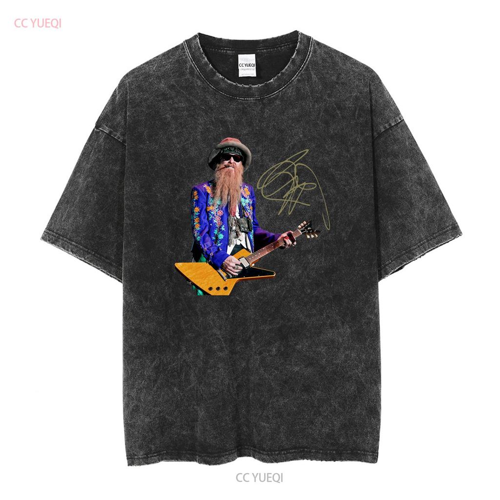 Billy Gibbons Signature Cotton Black S 234XL Classic T Shirt 1A363 Long Sleeves Vintage Washed Soft Versatile Designer Clothes