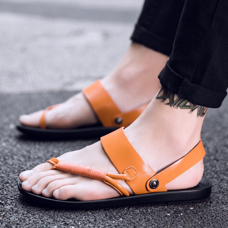 Fashion Men Sandals Casual Men Flat Sandals Outdoor Beach Water Shoes For Men Fashion House Flats Non Slip Ankle Wrap Shoes