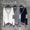 TIME BREATHE TB One-Size Cardigan - Autumn/Winter Korean Style Striped Sweater