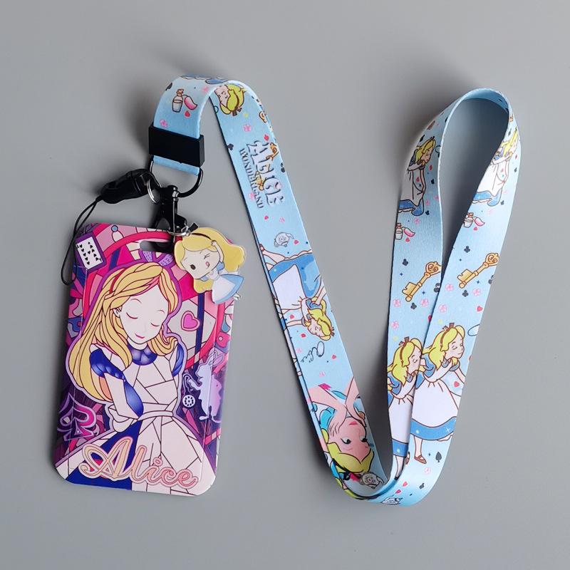 Cartoon Princess Long Rope, ID Cover, Student Card, Subway Bus Card, Work Permit Cover, Access Control Card, Anti-lost Card Cover, Pendant.