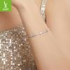 S925 Sterling Silver Love Shining Zircon Bracelet Simple Urban Light Luxury Silver Bracelet Early Spring Accessories