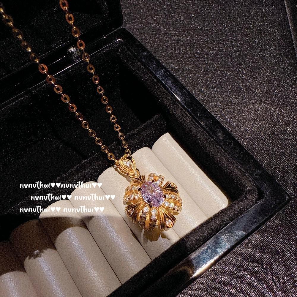 Rakousko Bauhinia Drahokamové Náušnice & Filigránový Zirkonový Náhrdelník Set