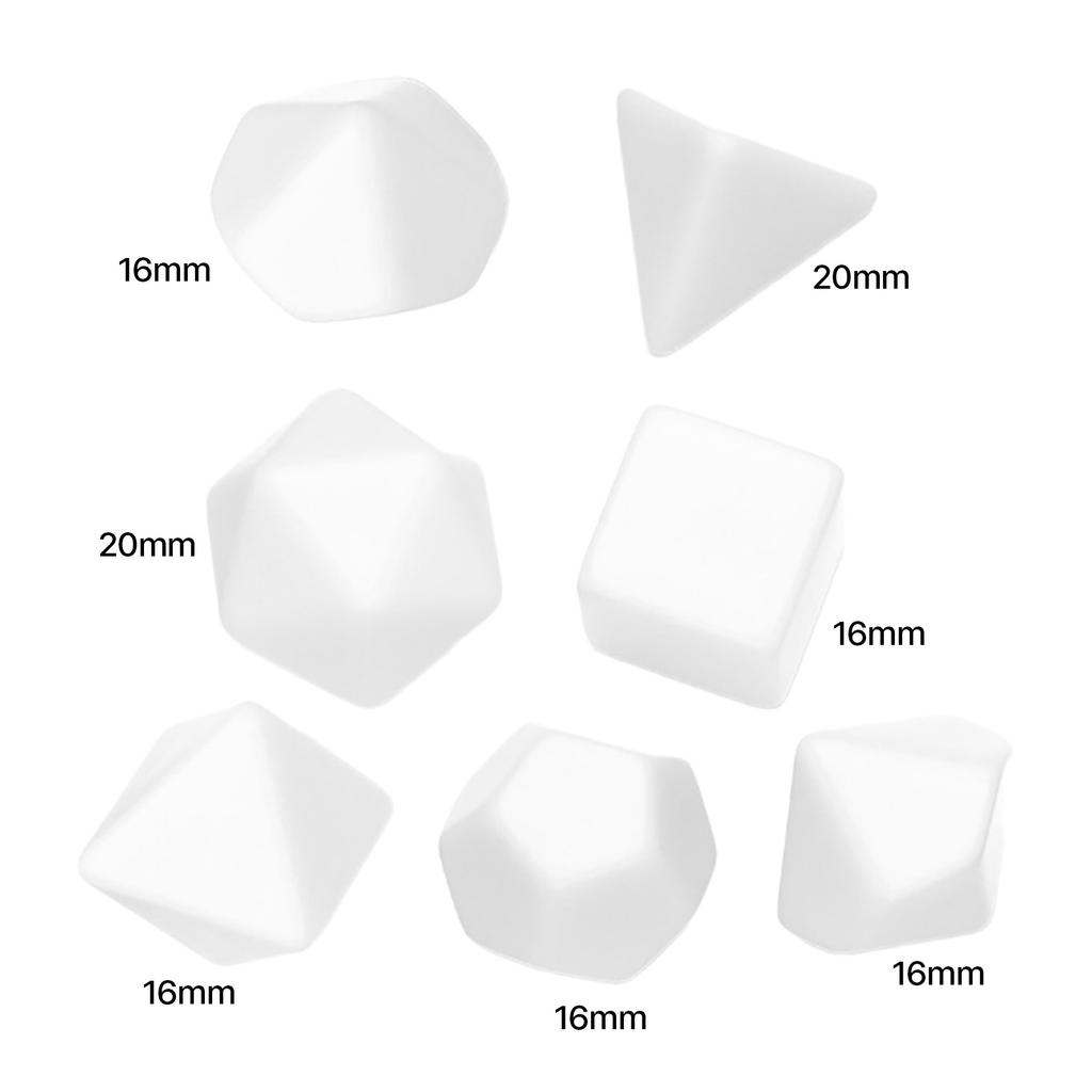 7Pcs/set Plastic Dices Multi-Sided Dices Different Size Blank Polyhedral Dices Kid Educational Toy DIY Board Game Dices
