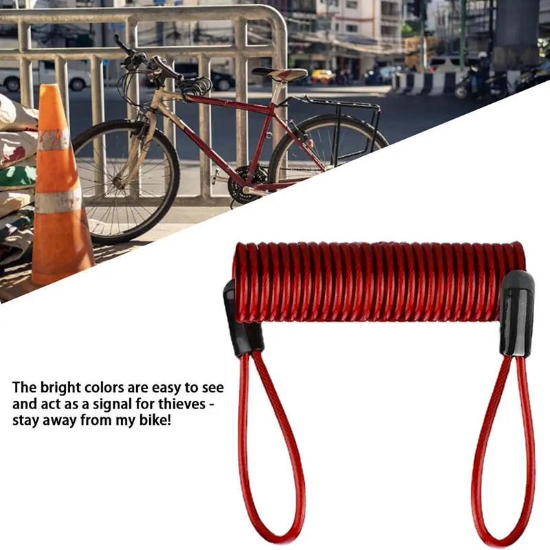 Motorcycle Helmet Reminder Spring Cable Lock Anti-Theft Rope Disc Lock Bicycle Security Theft Protection Travel Wire Rope